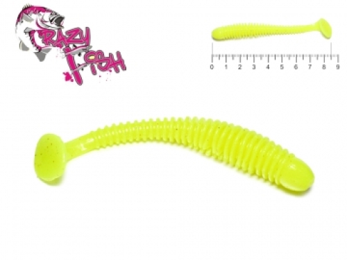 Силікон Crazy Fish Vibro Worm 8.5см col.06 Chartreuse